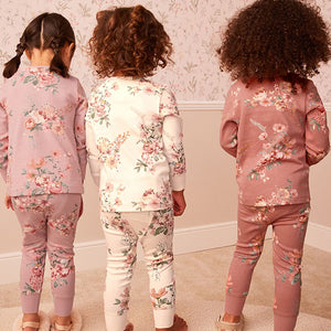 Neutral Floral Pyjamas 3 Pack (12mths-9yrs)