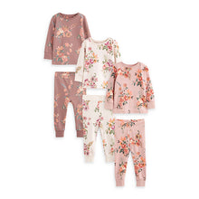 Load image into Gallery viewer, Neutral Floral Pyjamas 3 Pack (12mths-9yrs)
