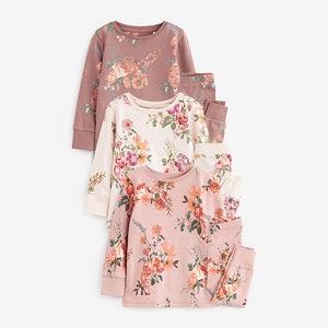 Neutral Floral Pyjamas 3 Pack (12mths-9yrs)