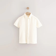 Load image into Gallery viewer, Buttermilk Double Cloth 100% Cotton Short Sleeves Textured Shirt (3-12yrs)
