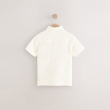 Load image into Gallery viewer, Buttermilk Double Cloth 100% Cotton Short Sleeves Textured Shirt (3-12yrs)
