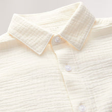 Load image into Gallery viewer, Buttermilk Double Cloth 100% Cotton Short Sleeves Textured Shirt (3-12yrs)

