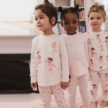 Load image into Gallery viewer, Pink/Cream Ballerina Long Sleeve Snuggle Pyjamas 3 Pack (3-12yrs)

