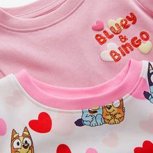 Load image into Gallery viewer, Pink Bluey Long Sleeved Snuggle 100% Cotton Pyjamas 2 Pack (12mths-7yrs)
