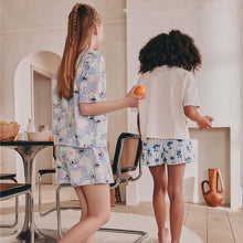 Load image into Gallery viewer, Blue/Ecru Lilo and Stitch Short Pyjamas 2 Pack (3-12yrs)
