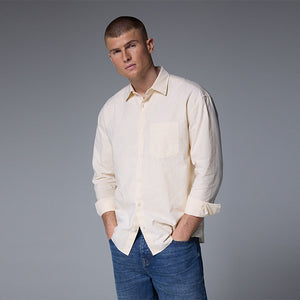 Yellow Stripe Long Sleeve Oxford 100% Cotton Shirt