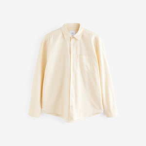 Yellow Stripe Long Sleeve Oxford 100% Cotton Shirt