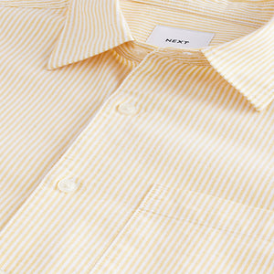 Yellow Stripe Long Sleeve Oxford 100% Cotton Shirt