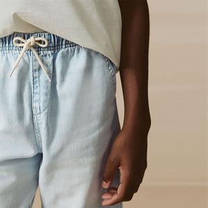 Bleach Bermuda Pull On Denim Shorts