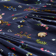 Load image into Gallery viewer, Navy Blue Floral Button Summer Dress (3-12yrs)
