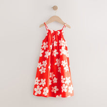 Load image into Gallery viewer, Red Floral 100% Cotton Summer Dress (3-12yrs)

