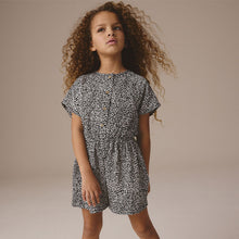 Load image into Gallery viewer, Black/White Printed Playsuit (3-12yrs)
