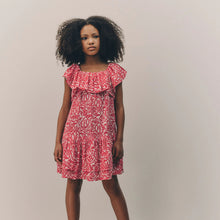 Load image into Gallery viewer, Red Paisley Frill Summer Dress (3-12yrs)
