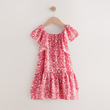 Load image into Gallery viewer, Red Paisley Frill Summer Dress (3-12yrs)
