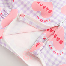 Load image into Gallery viewer, Lilac Daddy Family Two Way Zip Baby Sleepsuit (0mths-12mth)

