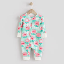 Load image into Gallery viewer, Green Mummy Family Two Way Zip Baby Sleepsuit (0mths-12mth)
