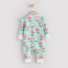 Load image into Gallery viewer, Green Mummy Family Two Way Zip Baby Sleepsuit (0mths-12mth)
