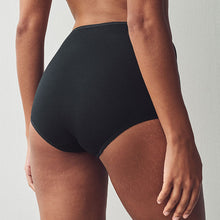 Load image into Gallery viewer, Black Full Brief Cotton Rich Knickers 5 Pack
