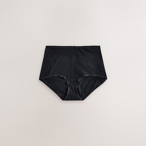 Black Full Brief Cotton Rich Knickers 5 Pack