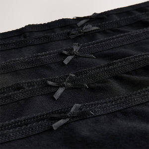 Black Full Brief Cotton Rich Knickers 5 Pack