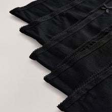 Load image into Gallery viewer, Black Full Brief Cotton Rich Knickers 5 Pack
