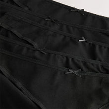 Load image into Gallery viewer, Black High Leg Cotton Rich Knickers 5 Pack
