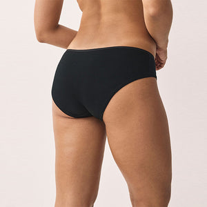 Black Short Cotton Rich Knickers 5 Pack