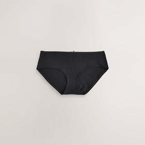 Black Short Cotton Rich Knickers 5 Pack