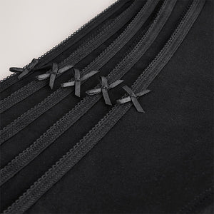 Black Short Cotton Rich Knickers 5 Pack
