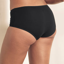 Load image into Gallery viewer, Black Midi Cotton Rich Knickers 5 Pack
