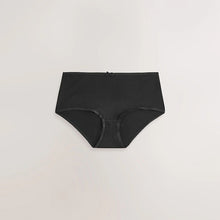 Load image into Gallery viewer, Black Midi Cotton Rich Knickers 5 Pack
