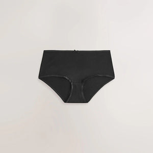 Black Midi Cotton Rich Knickers 5 Pack