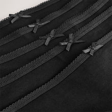 Load image into Gallery viewer, Black Thong Cotton Rich Knickers 5 Pack
