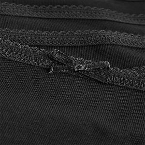 Black Thong Cotton Rich Knickers 5 Pack