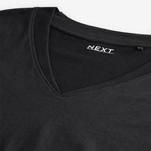 Load image into Gallery viewer, Black 100% Cotton Cap Sleeve V-Neck Mini Dress
