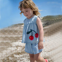 Load image into Gallery viewer, Blue 100% Cotton Denim Blouse And Shorts Co-Ord Set (3mths-6yrs)
