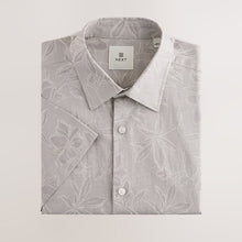 Load image into Gallery viewer, Neutral Grey Regular Fit Print Short Sleeve Shirt
