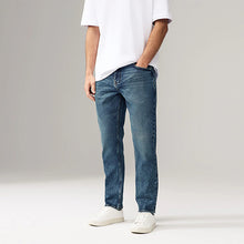 Load image into Gallery viewer, Blue Slim Fit Vintage Wash Denim Jeans
