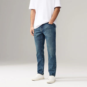 Blue Slim Fit Vintage Wash Denim Jeans