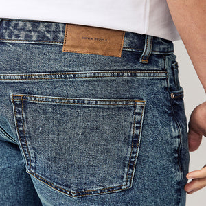 Blue Slim Fit Vintage Wash Denim Jeans