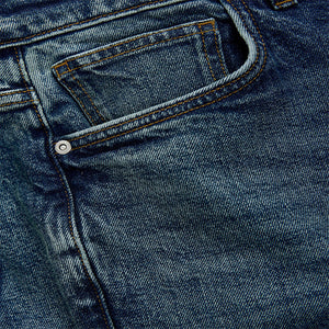 Blue Slim Fit Vintage Wash Denim Jeans