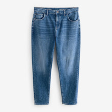 Load image into Gallery viewer, Blue Mid Regular Tapered Fit Vintage Wash Denim Jeans
