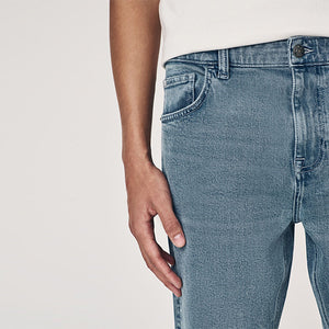 Blue Slate Regular Tapered Fit Vintage Wash Denim Jeans