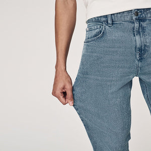 Blue Slate Regular Tapered Fit Vintage Wash Denim Jeans
