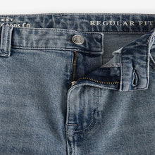Load image into Gallery viewer, Blue Slate Regular Tapered Fit Vintage Wash Denim Jeans
