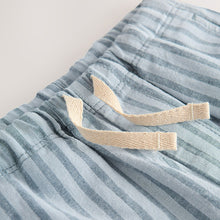 Load image into Gallery viewer, Light Blue Stripe Loose Fit Wide Leg Linen Blend Pull On Trousers (3mths-6yrs)
