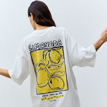 Load image into Gallery viewer, Lemon 100% Cotton Graphic Print Crew Neck T-Shirt
