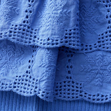 Load image into Gallery viewer, Blue Broderie Vest and Cycle Shorts Set (3mths-6yrs)
