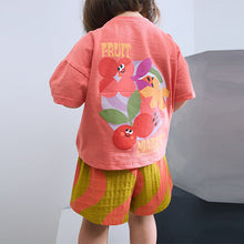 Load image into Gallery viewer, Orange Cherry Short Sleeve T-Shirt and Shorts Set (3mths-6yrs)
