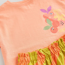 Load image into Gallery viewer, Orange Cherry Short Sleeve T-Shirt and Shorts Set (3mths-6yrs)
